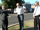 access 
consultant outdoors talking with course participants about access issues in the public domain