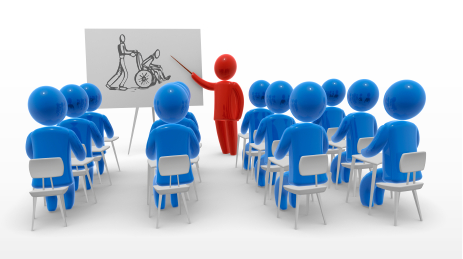 trainer demonstrating to a class