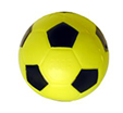 yellow and black beeping soccer ball isolated on white background