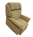 brown powered loung chair in tilted position isolated on white background