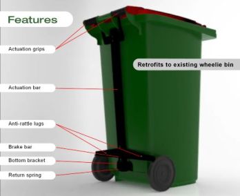 WheelieStop Bin Brakes