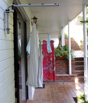 Clothesline in use